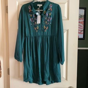 Grace & lace Green embroidered dress NWT